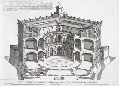 Cross-section of Villa Caprarola, Bagnaia by Giovanni Battista Falda